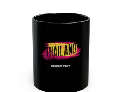 Thailand Black Mug – Established 1939 | Vibrant Ceramic Coffee Cup